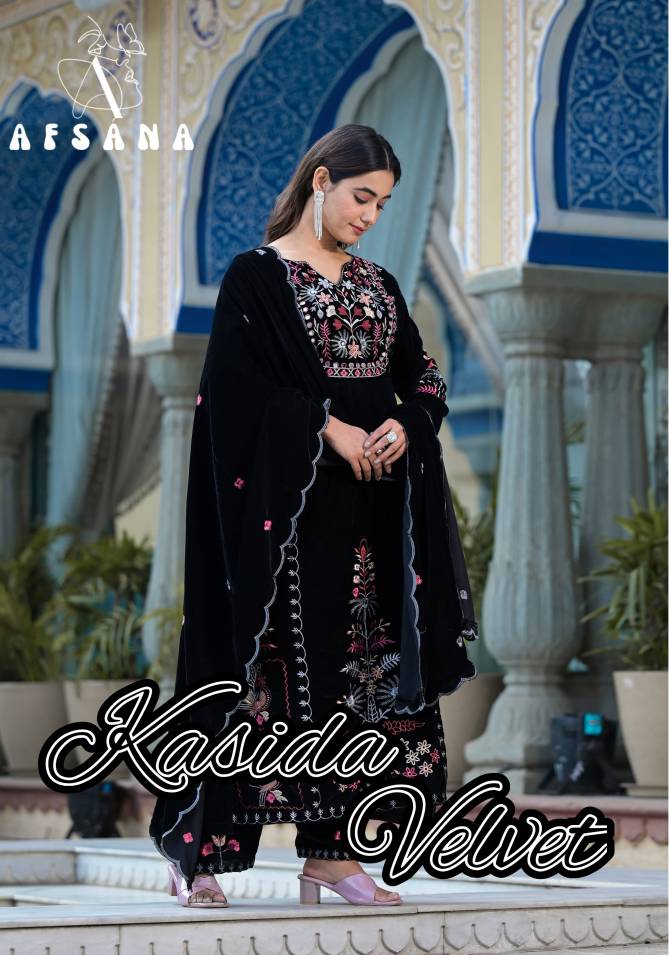 Afsana By Kasida Velvet  Heavy Readymade Suits Catalog
